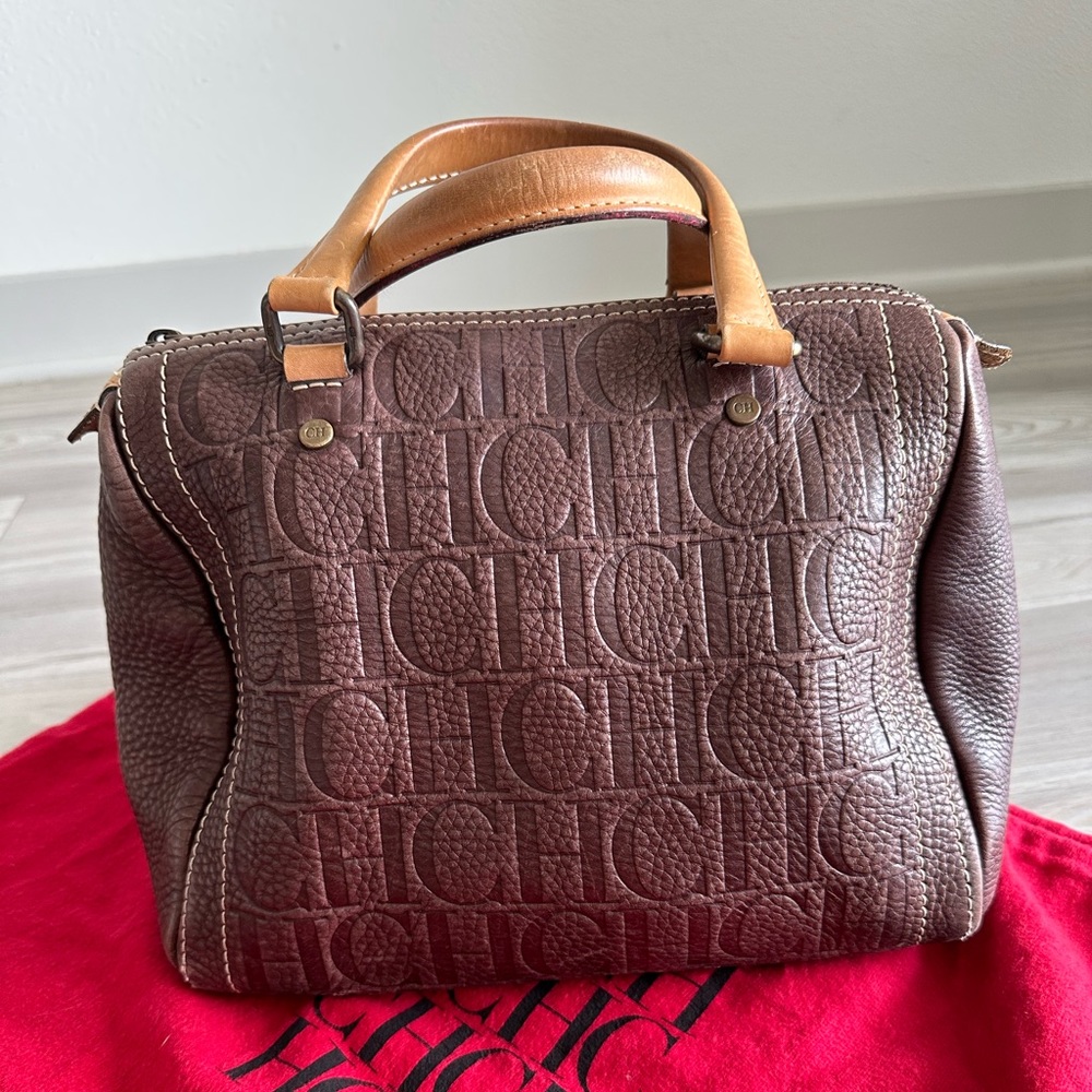 Carolina Herrera Leather Brown Andy handbag